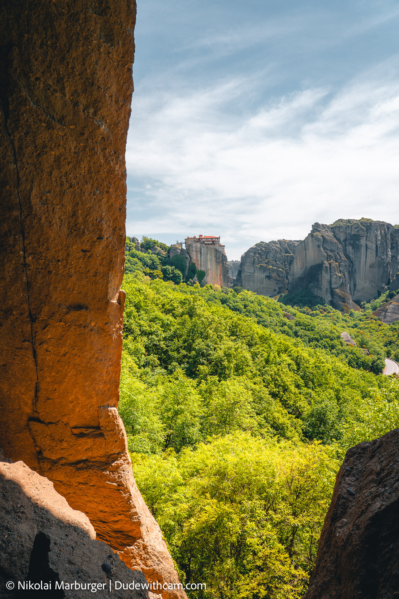 The Meteora is a rock formation in Greece. On top of some those astounding  rock formations are monasteries built, being beautiful nesteld into the rocks